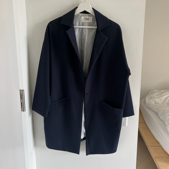 revolve long blazer / jacket - navy, one size - Picture 2 of 7